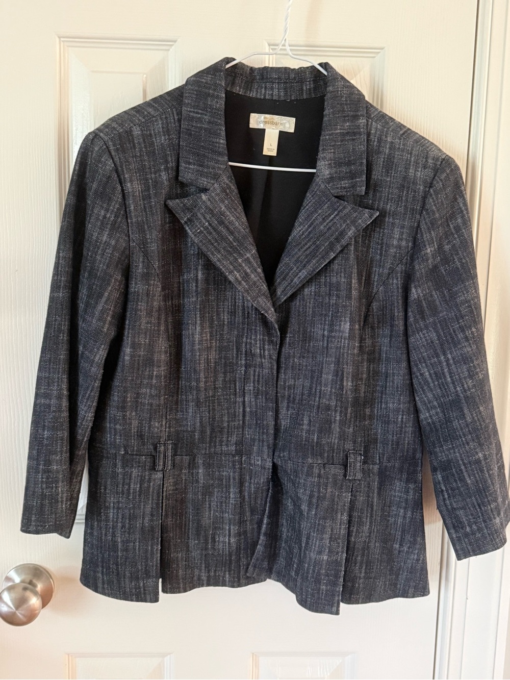 Dressbarn Gray Textured Stretch Blazer Jacket Women’s Large Career Office
